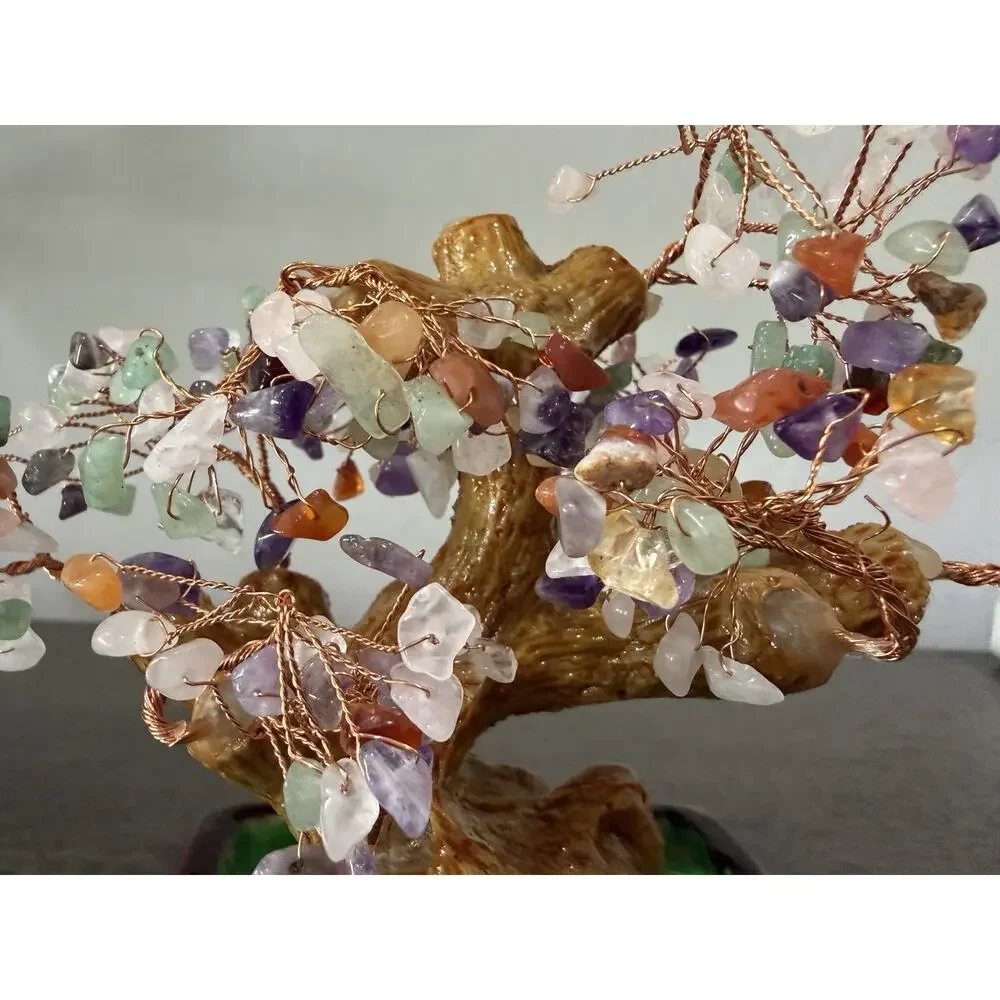Handcrafted‎ Feng Shui Gemstone Bonsai Tree Money Tree Wealth Tree Prosperity